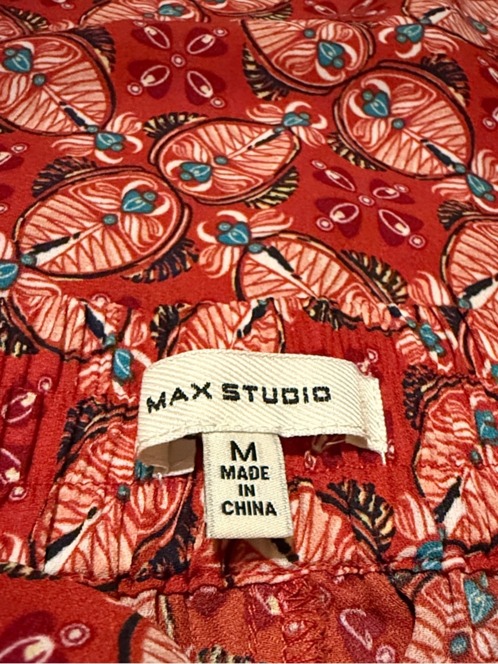 Max Studio Bohemian Red Oversized Floral Printed Two Piece Flowy Loungewear Set - Picture 7 of 8